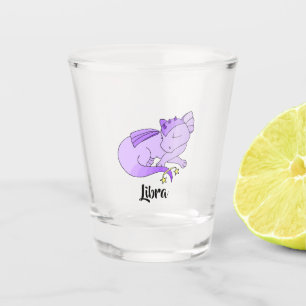 Vaso De Chupito Diseño de libra dragón zodiaco vidrio de tiro