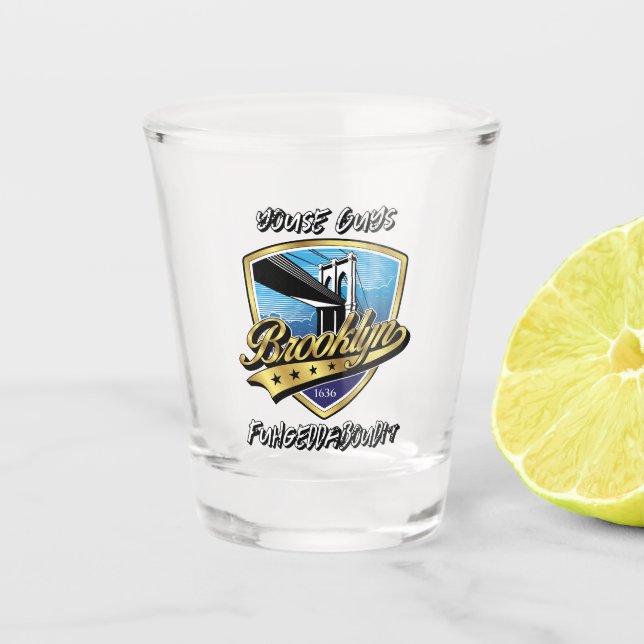 Vaso De Chupito Diseño de logotipo de Brooklyn Swoosh (Anverso)