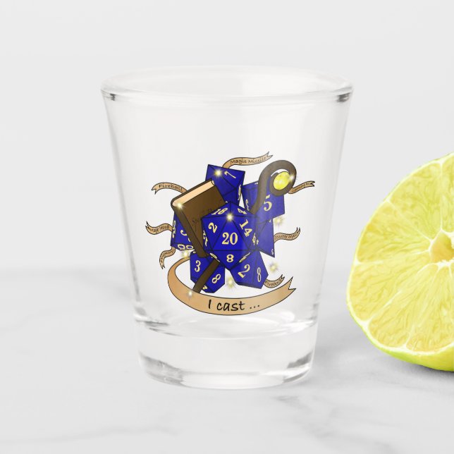 Vaso De Chupito Diseño de los dados del asistente (Anverso)