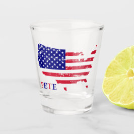 Vaso De Chupito Diseño de mapa con bandera de EE. UU. patriótica y