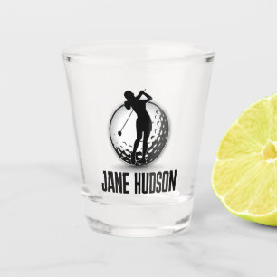 Vaso De Chupito Diseño de monograma de golf para mujeres minimalis