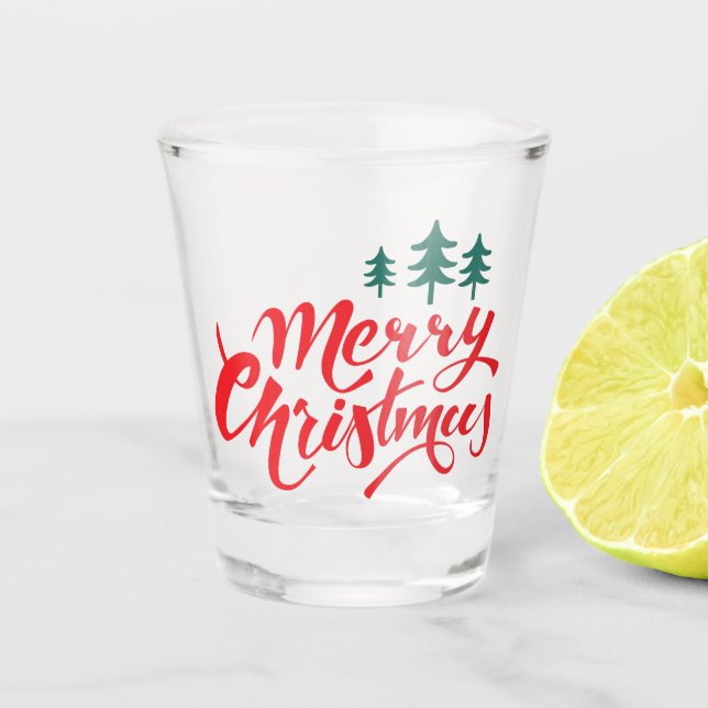 Vaso De Chupito Diseño de navidades con árboles (Anverso)