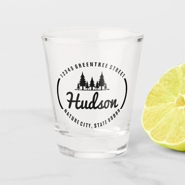 Vaso De Chupito Diseño de óvalo de abetos ID304 (Anverso)