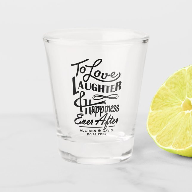 Vaso De Chupito diseño de presupuesto boda para brindar a la novia (Anverso)