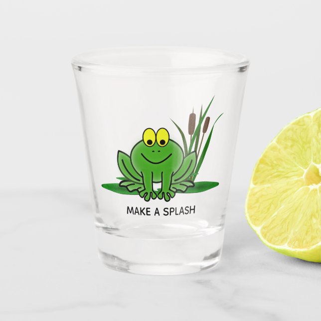 Vaso De Chupito Diseño de Rana Verde Cuta (Anverso)
