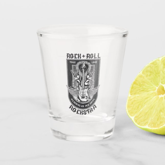 Vaso De Chupito Diseño de rock de guitarra (Anverso)