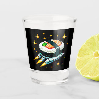 Vaso De Chupito Diseño de rollo de sushi de cadera espacial Pixel 