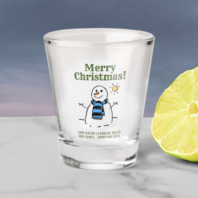 Vaso De Chupito Diseño de Snowman navidades con saludo personal (Subido por el creador)