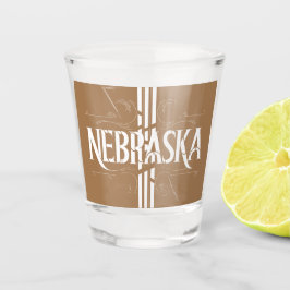 Vaso De Chupito Diseño de texto de estilo vintage Nebraska