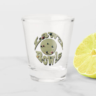 Vaso De Chupito Diseño del nombre de los bolos de césped circular,