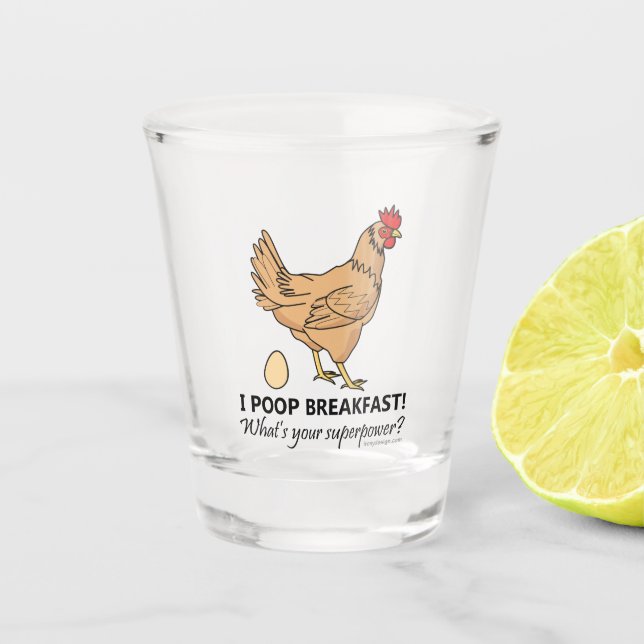 Vaso De Chupito Diseño divertido del desayuno de los impulsos del (Anverso)