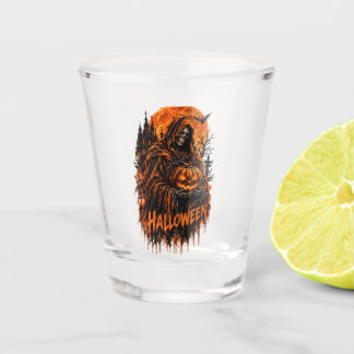 Vaso De Chupito Diseño espeluznante gótico de calabaza de la Muert