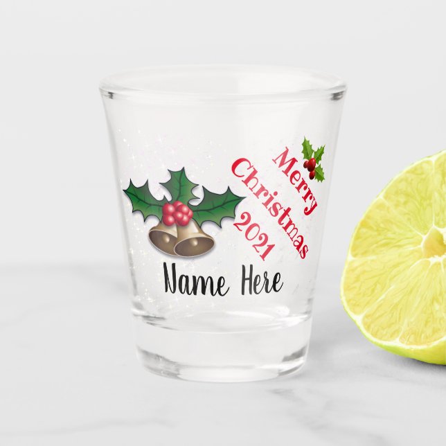 Vaso De Chupito Diseño festivo Navidades personalizados vidrios ro (Anverso)
