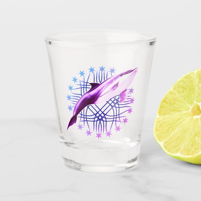 Vaso De Chupito Diseño gráfico delfín (Anverso)