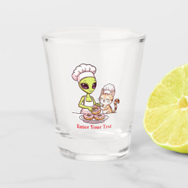 Vaso De Chupito Diseño Kawaii de Gato Chef Alien Donut