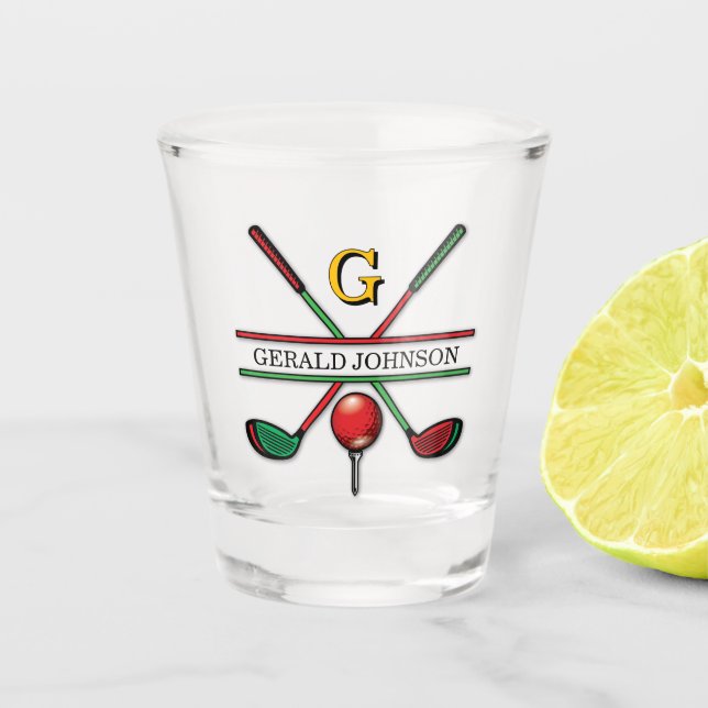 Vaso De Chupito Diseño monograma de navidades Golfer (Anverso)