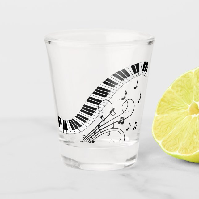 Vaso De Chupito Diseño musical de teclado de piano (Anverso)