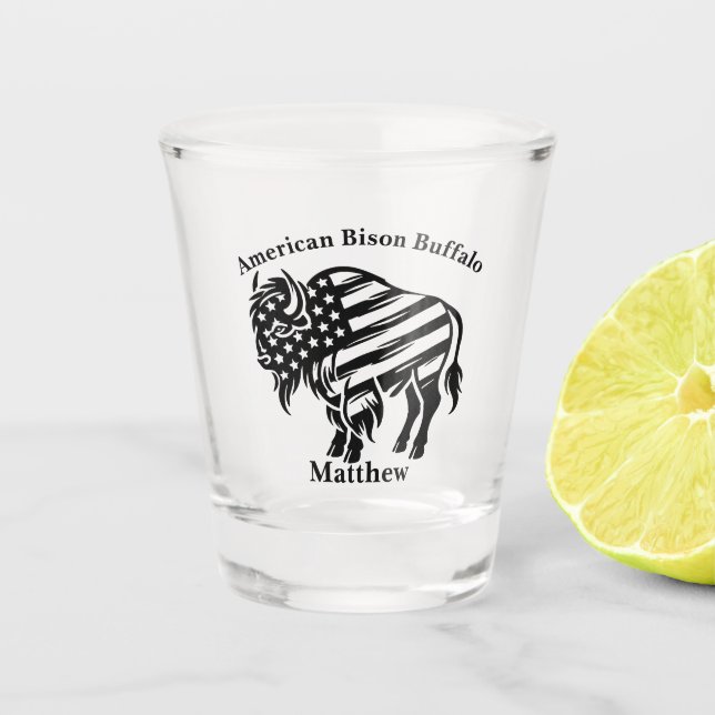 Vaso De Chupito Diseño Patriótico Gold Bison (Anverso)