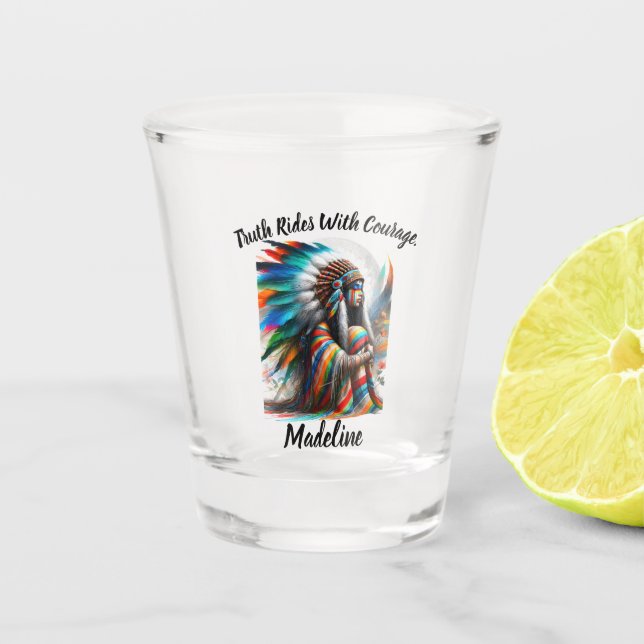 Vaso De Chupito Diseños culturales tradicionales indios nativos (Anverso)