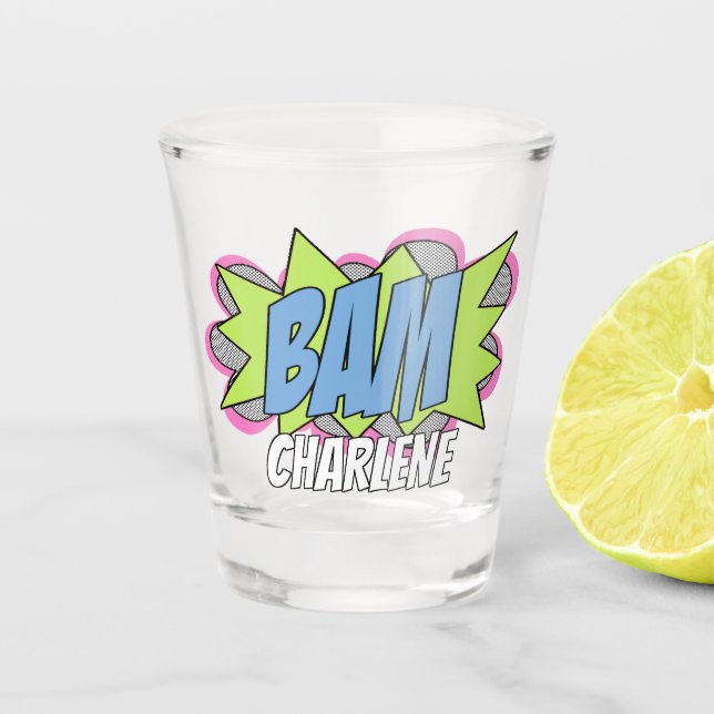 Vaso De Chupito Diversión Personalizado Cómic Personalizado Estilo (Anverso)