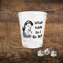 Vaso De Chupito Divertida Retro De Bunco ¿A Qué Mesa Voy?