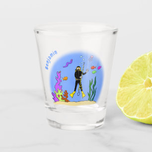 Vaso De Chupito Divertido buceador de scuba y personalizado de cri