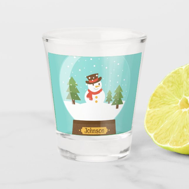 Vaso De Chupito ¡DIVERTIDO! Glass de disparo Snowman - Personaliza (Anverso)