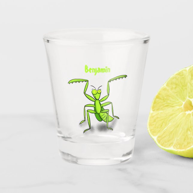 Vaso De Chupito Divertido ilustracion personalizado de mantis de o (Anverso)