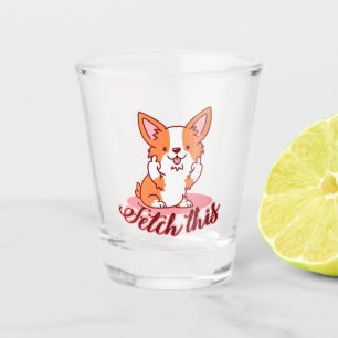 Vaso De Chupito Divertido perro de Corgi medio capta esto