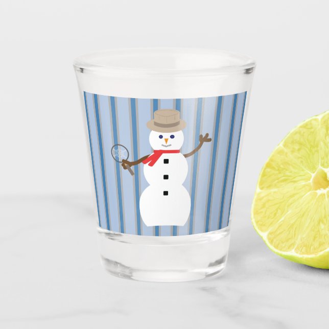 Vaso De Chupito Divertido y divertido detective Snowman (Anverso)