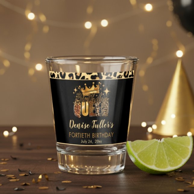 Vaso De Chupito Diviértete Cumpleaños de Leopardo Reina Cuarenta C (Subido por el creador)