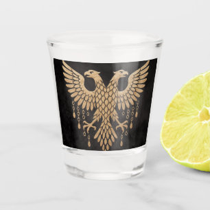 Vaso De Chupito Doble Dorado Cuervo Mitología Nórdica Negro