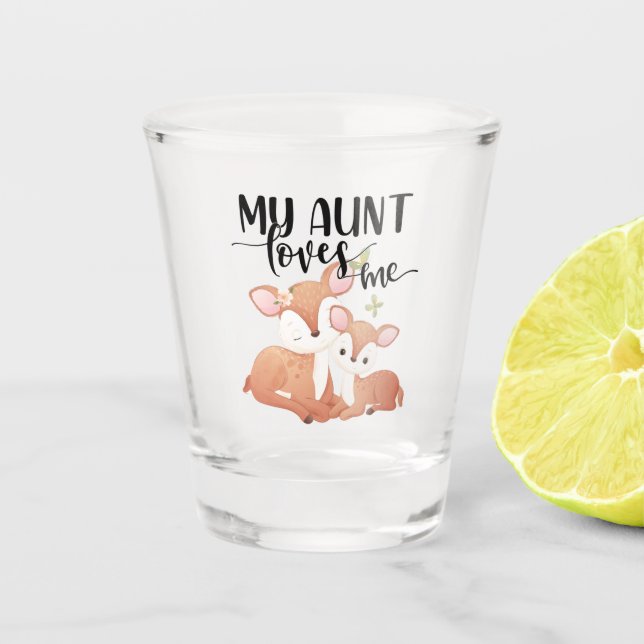 Vaso De Chupito Doe and Fawn mi tía me ama (Anverso)