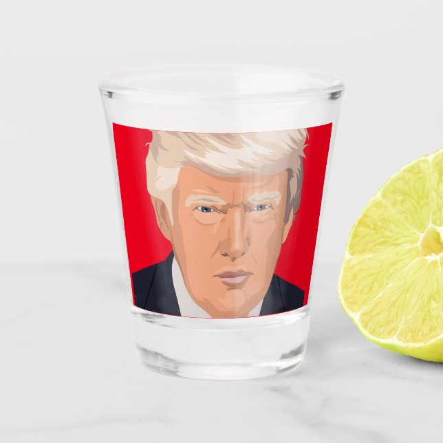 VASO DE CHUPITO DONALD TRUMP DISPARÓ VIDRIO (Anverso)