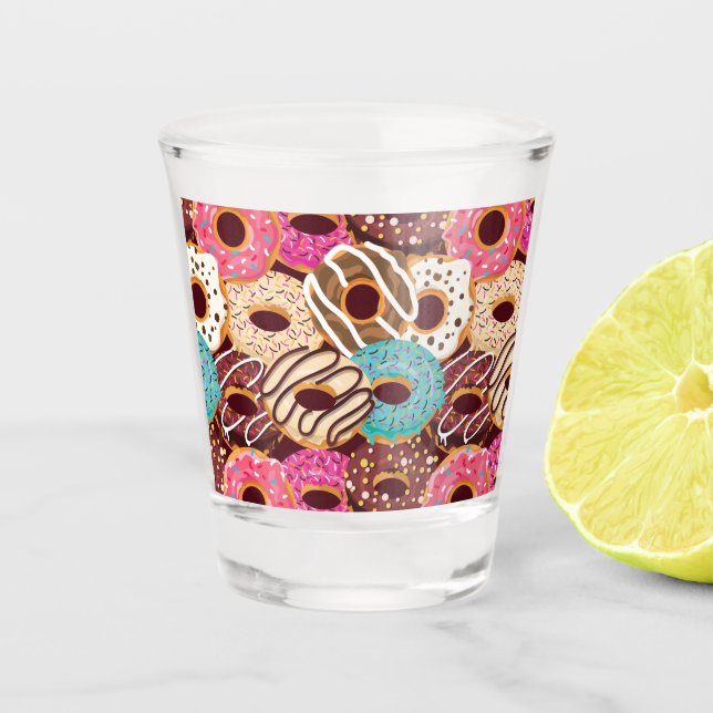 Vaso De Chupito Donut, donut de chocolate y chocolate para picar (Anverso)