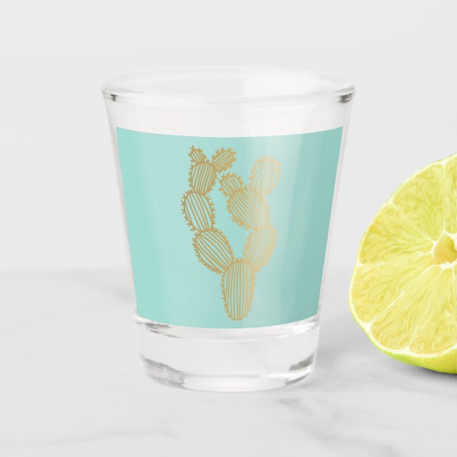 Vaso De Chupito Doodle de Cactus Gold Pricky (Anverso)