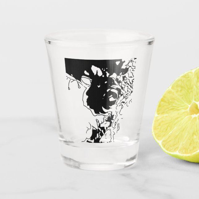Vaso De Chupito Doodle de flores (Anverso)