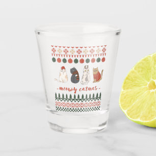 Vaso De Chupito Doodles de gatos cortos para Navidades