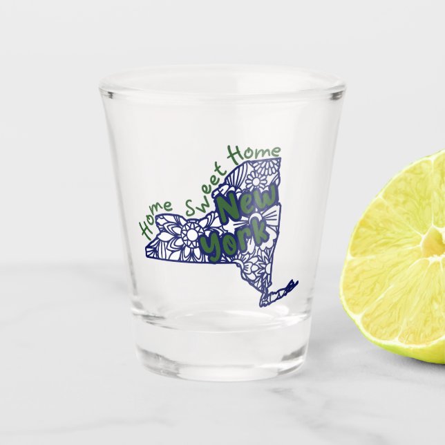 Vaso De Chupito Doodles florales de Nueva York (Anverso)