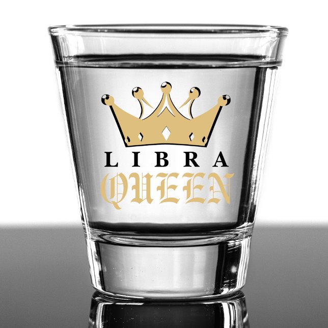 Vaso De Chupito Dorada Libra Reina Zodiac Rótulo Astrología Cumple (gold libra queen zodiac sign shot glass)