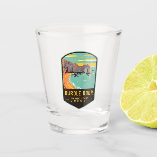 Vaso De Chupito Dorset de la Costa Jurásica de Durdle Door (Anverso)