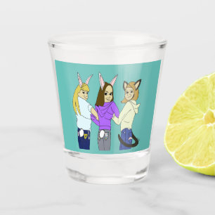 Vaso De Chupito Dos conejitos y un gatito