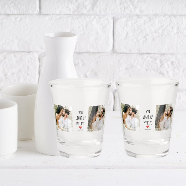 Vaso De Chupito Dos fotos | Feliz Día de San Valentín | Cita román (Subido por el creador)