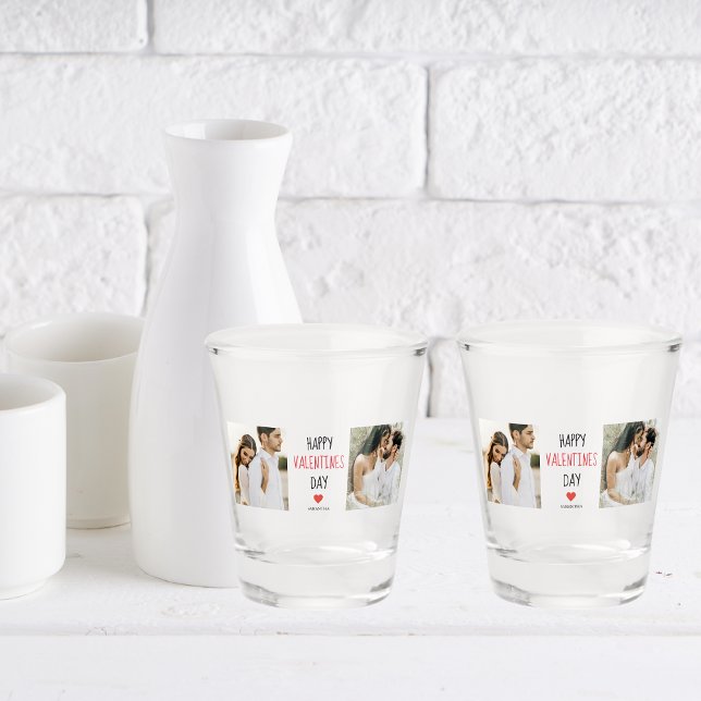 Vaso De Chupito Dos fotos | Feliz Día de San Valentín | Doble rega (Subido por el creador)