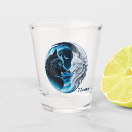 Vaso De Chupito Dos majestuosas cabezas de lobo