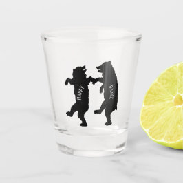 Vaso De Chupito Dos osos negros bailando juntos