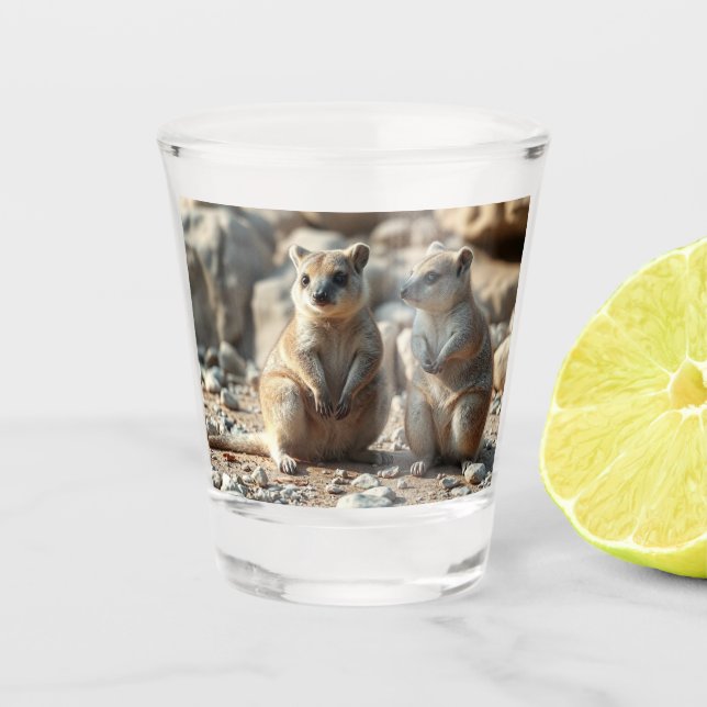 Vaso De Chupito Dos Rottnest Australianos Es Land Quokkas, (Anverso)
