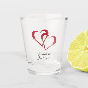 Vaso De Chupito Dos vidrios de disparo en el corazón
