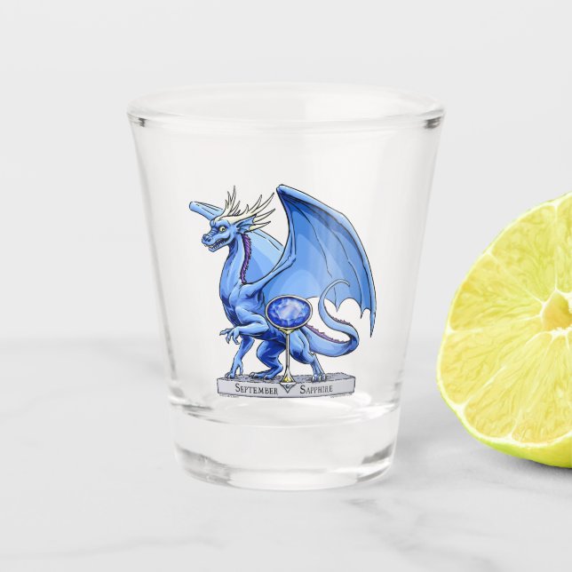 Vaso De Chupito Dragón Birthstone de septiembre: Sapphire (Anverso)