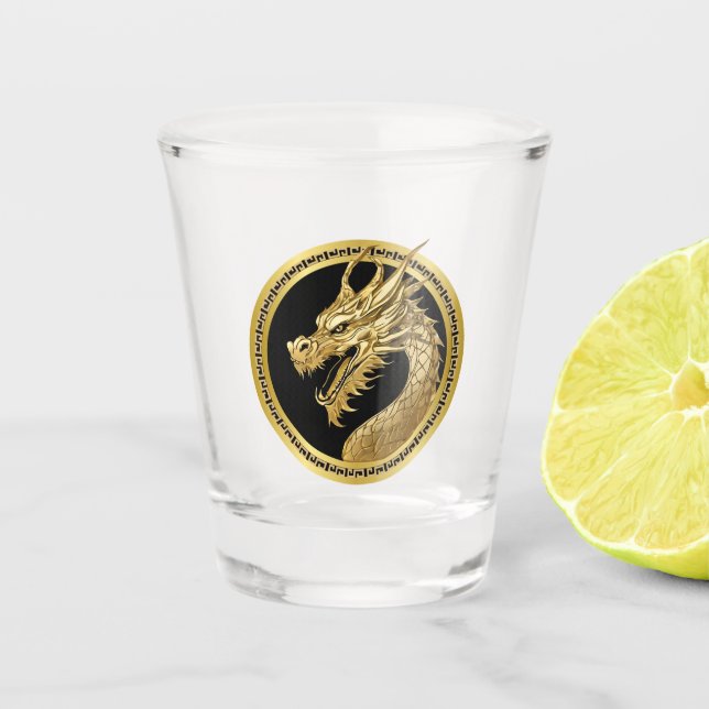 Vaso De Chupito Dragón de oro (Anverso)